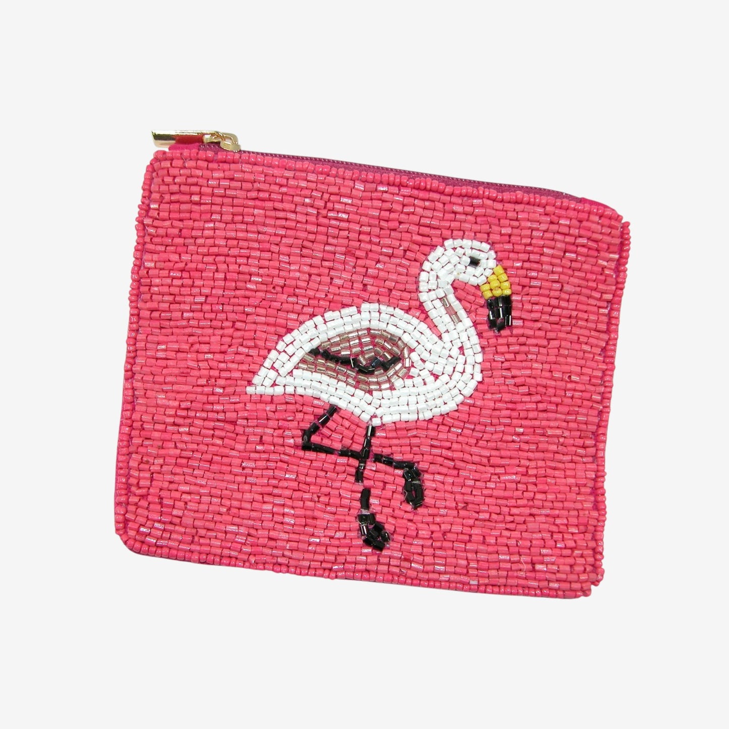 Beaded Coin Purse, Pink Flamingo (GF4625)