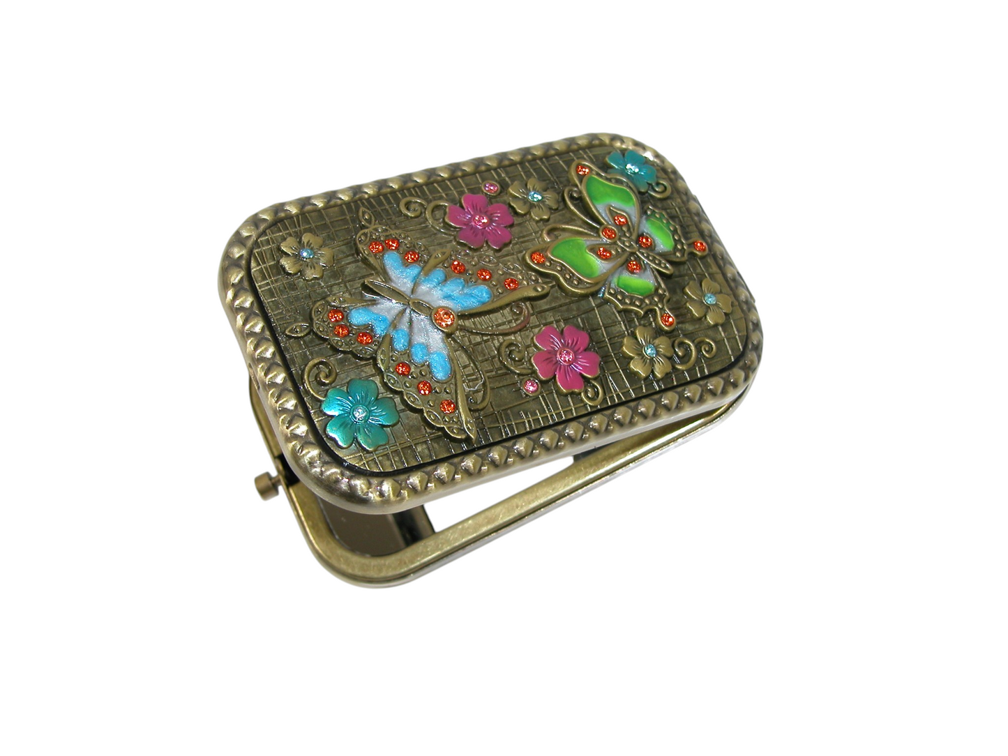 Enamel And Crystal Butterfly Compact Mirror (GF4711)