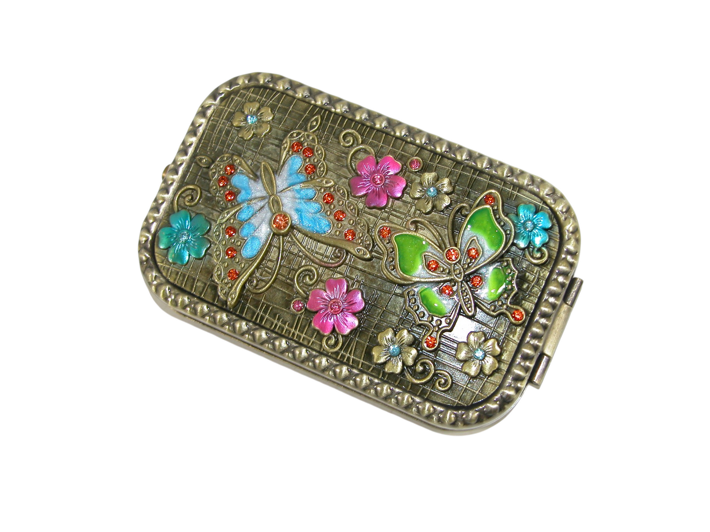 Enamel And Crystal Butterfly Compact Mirror (GF4711)