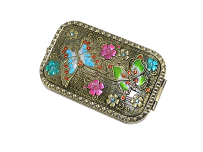 Enamel And Crystal Butterfly Compact Mirror (GF4711)