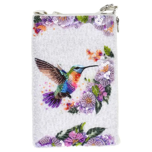 Beaded Crossbody Handbag Cell Phone Case GF4741 Hummingbird