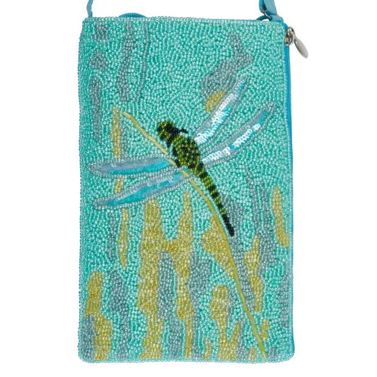Beaded Crossbody Handbag Cell Phone Case GF4800 Dragonfly