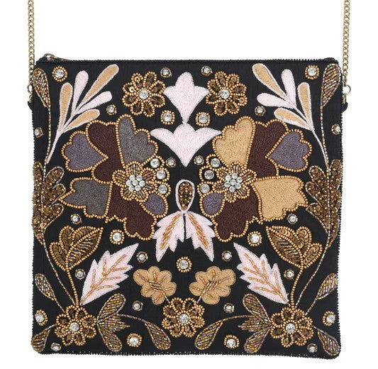 Beaded & Embroidered Crossbody Purse Floral GF4805