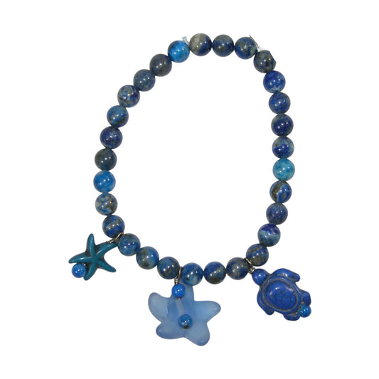 Beaded Lapis Sea Life Bracelet