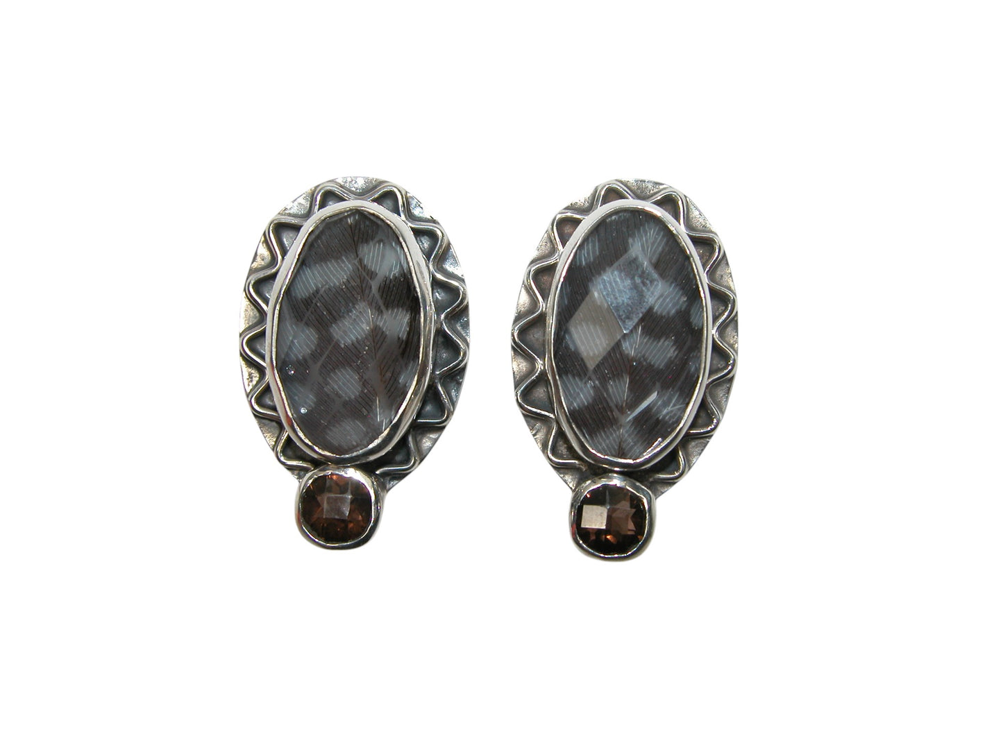 34049 Smoky Quartz Sterling Silver Earrings