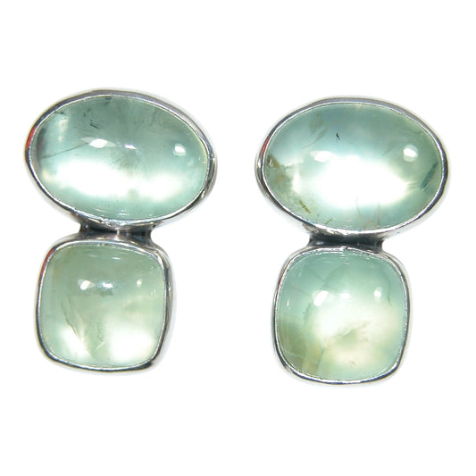 Pyrite Two Stone Sterling Silver Earrings