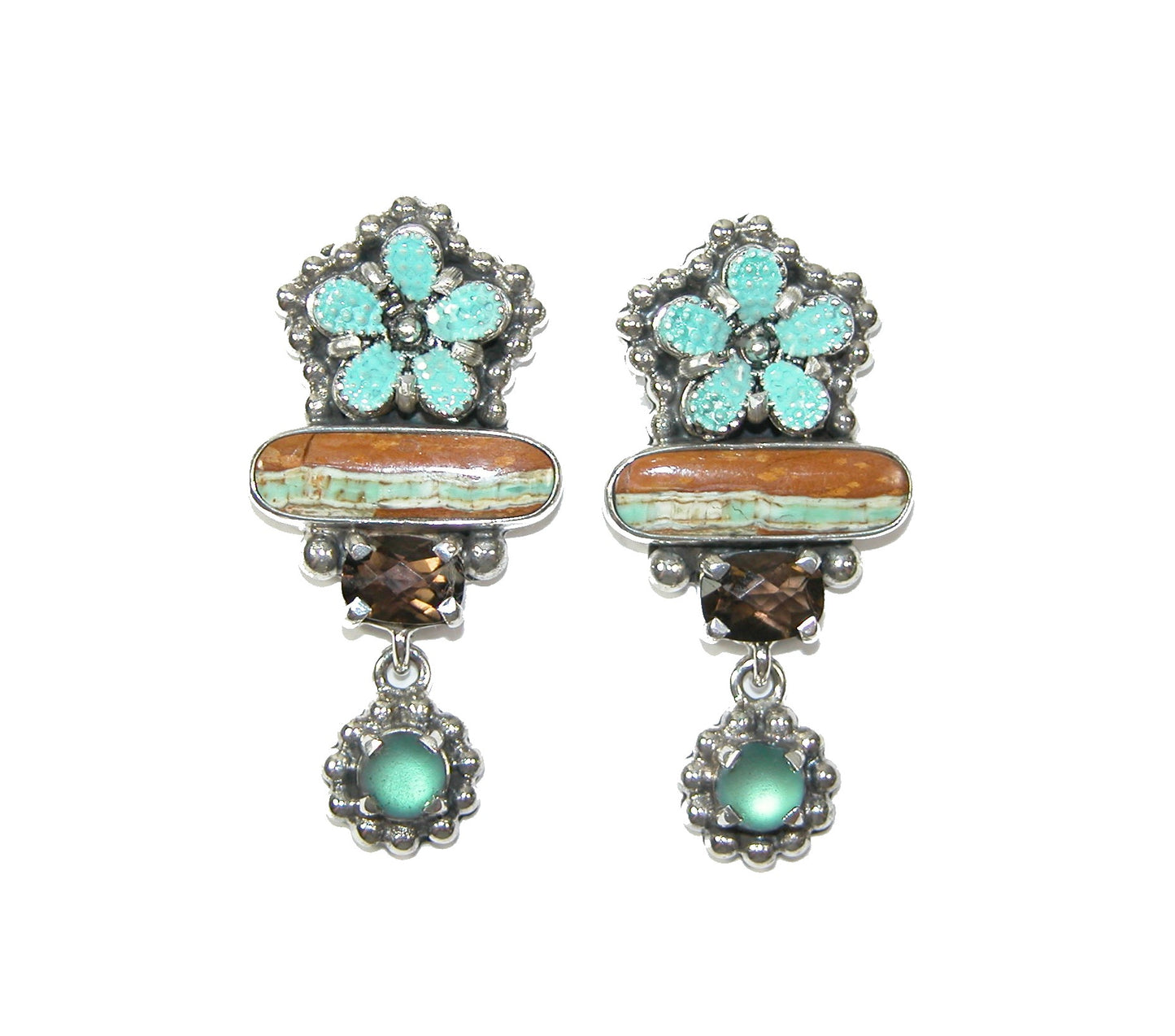 30504 Jasper Celestial Quartz Sterling Silver Earrings
