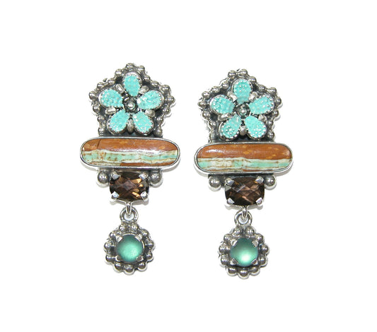 30504 Jasper Celestial Quartz Sterling Silver Earrings