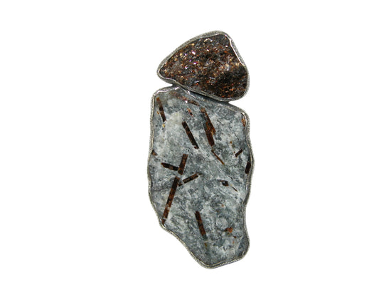 34183 2 Piece Astrophyllite Pin & Pendant