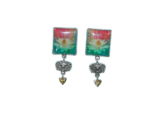 32227 Hand Enameled Lotus Tile