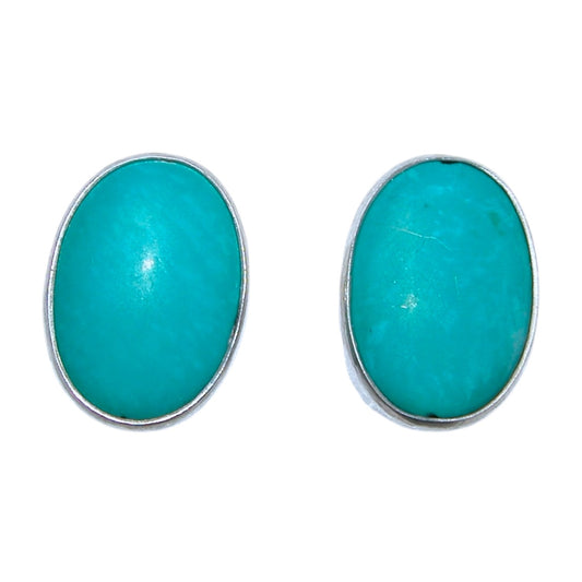 33095 Oval Turquoise Sterling Silver Earrings