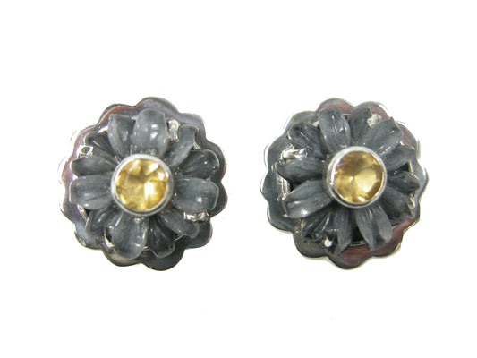 29203 Agate, Citrine, Sterling Silver, Earrings