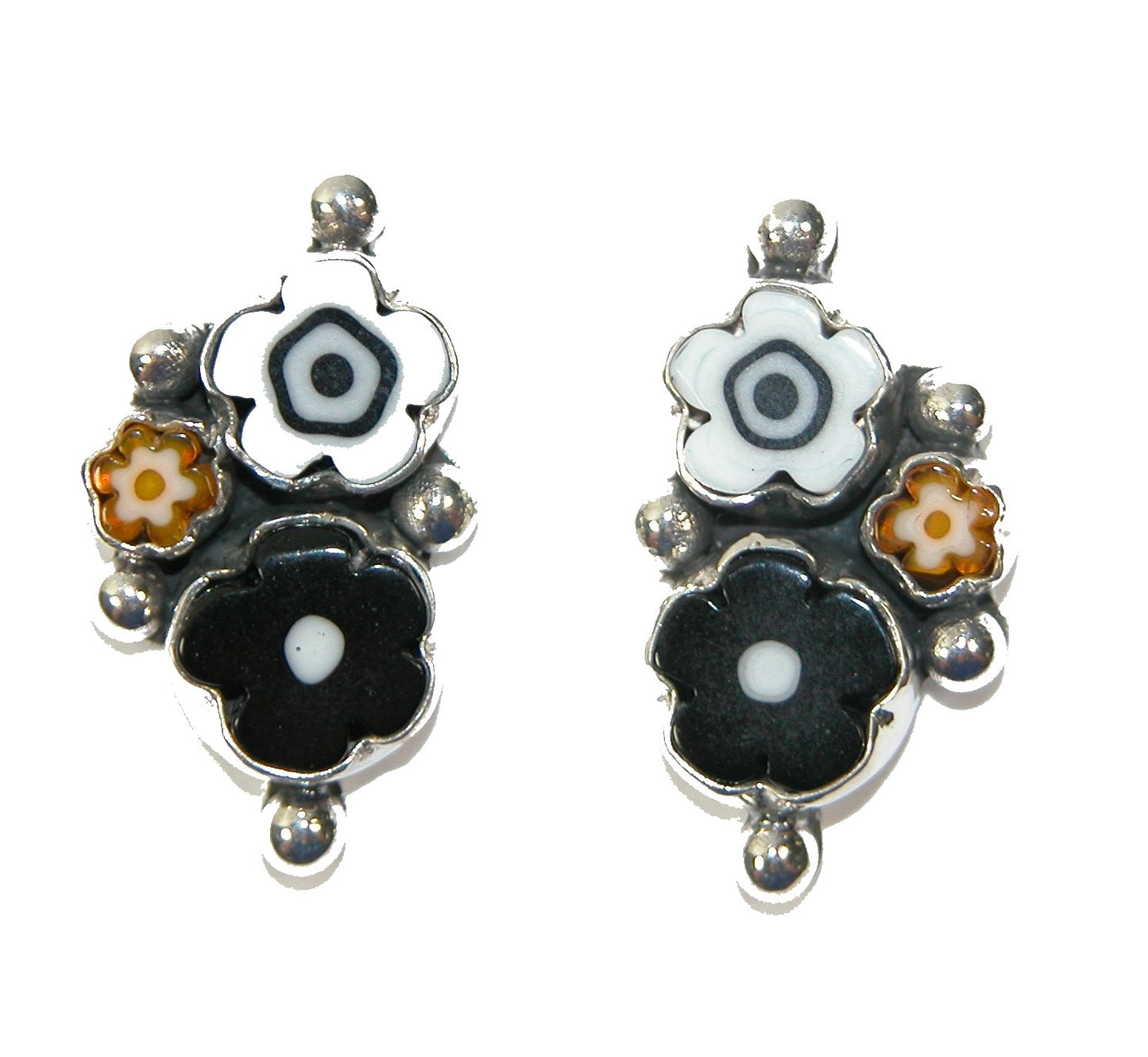 30175 Millefiori Handmade Glass Earrings