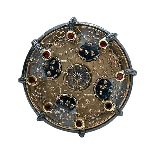 3462-7 Czech Glass Button Ring