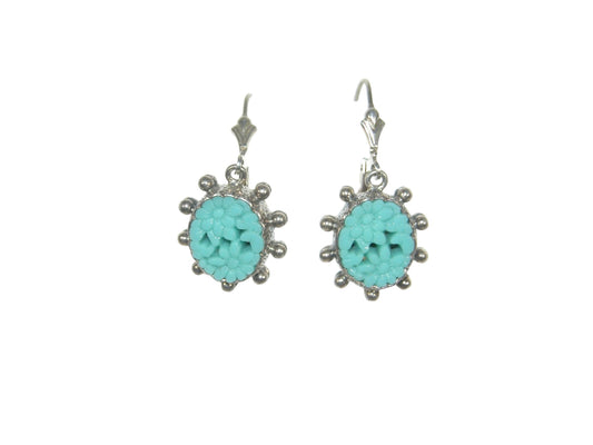 18463 Vintage Glass, Sterling Silver Earrings