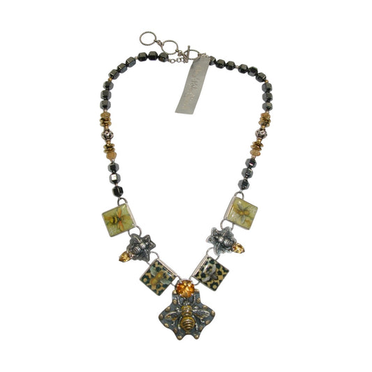 30299 Bee Tile Sterling Silver Necklace