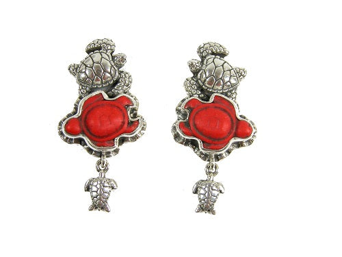 20980 Turtle Sterling Silver Earrings