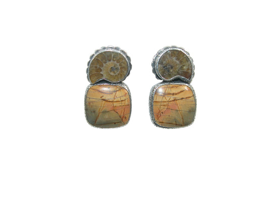 32821A Ammonite Sterling Silver Earrings