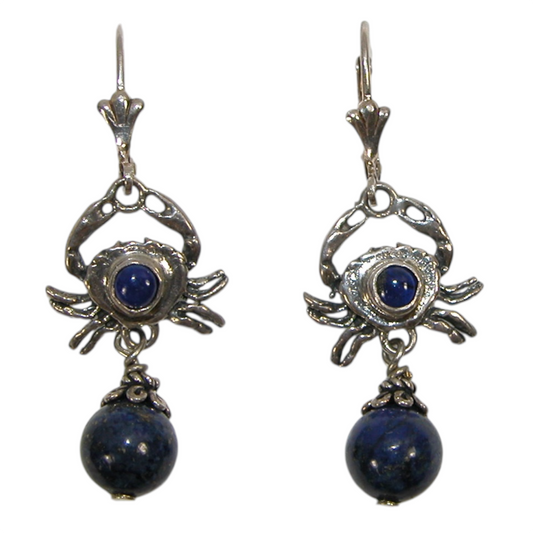 5292 Crab Lapis Sterling Silver Earrings