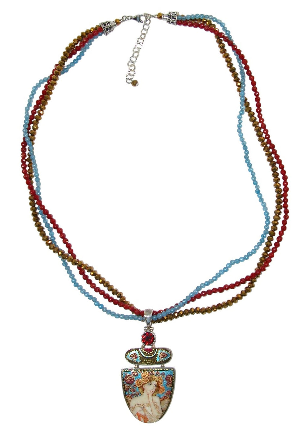 34249 Painted Lady, Garnet, Multi Necklace