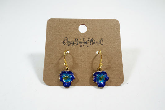 Pansy Enamel Earrings