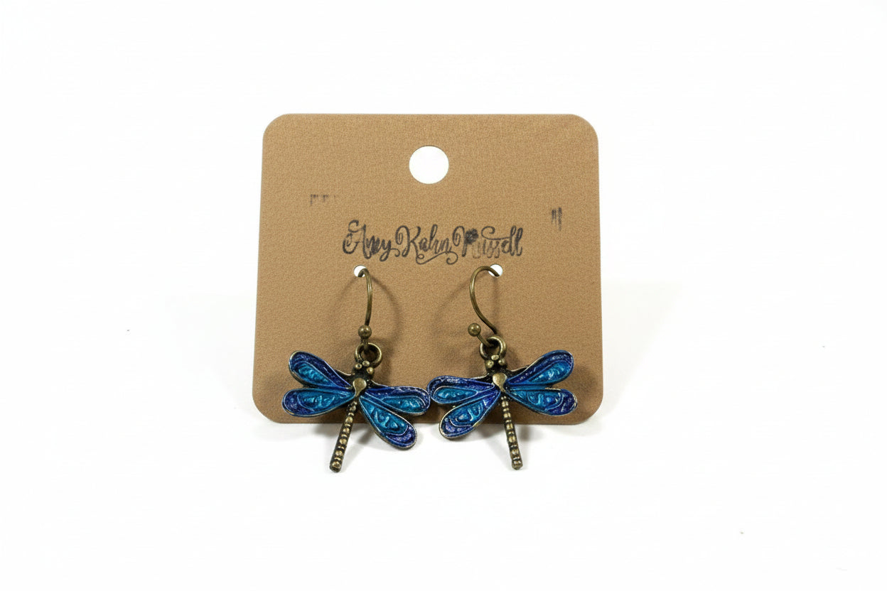 Dragonfly Enamel Earrings