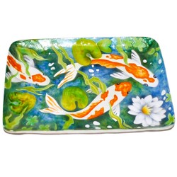 Capiz Shell Rectangle Tray GF5197 Koi fish