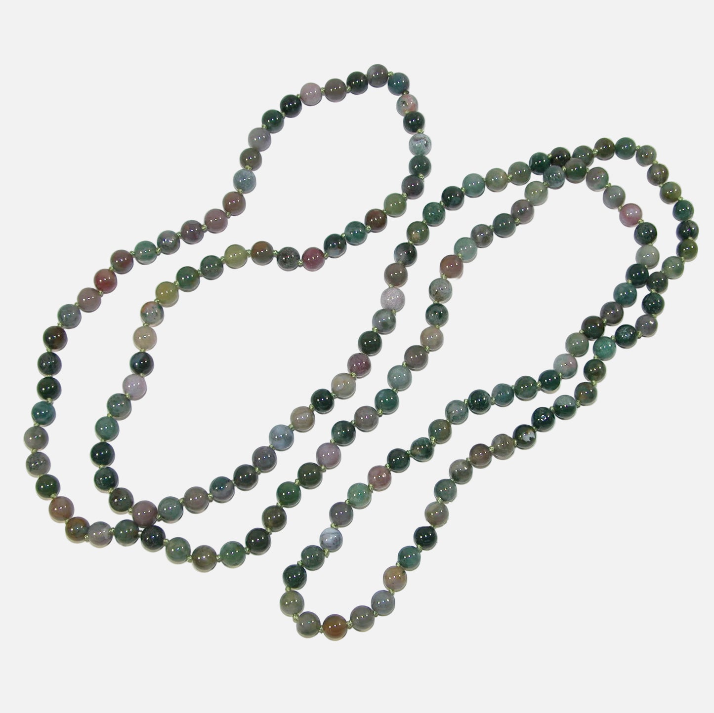 N104 Fancy Jasper 60 Inch Knotted Necklace