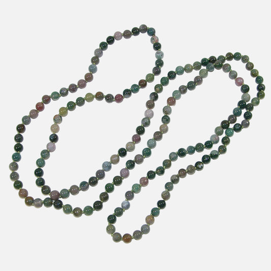 N104 Fancy Jasper 60 Inch Knotted Necklace