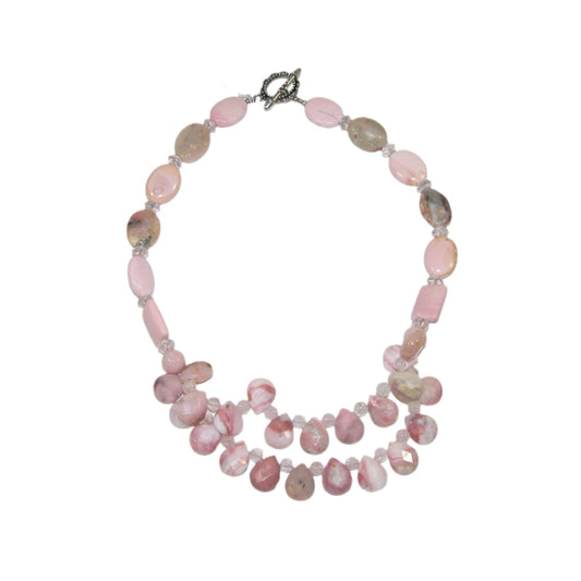 11023 Pink Opal Beaded Necklace