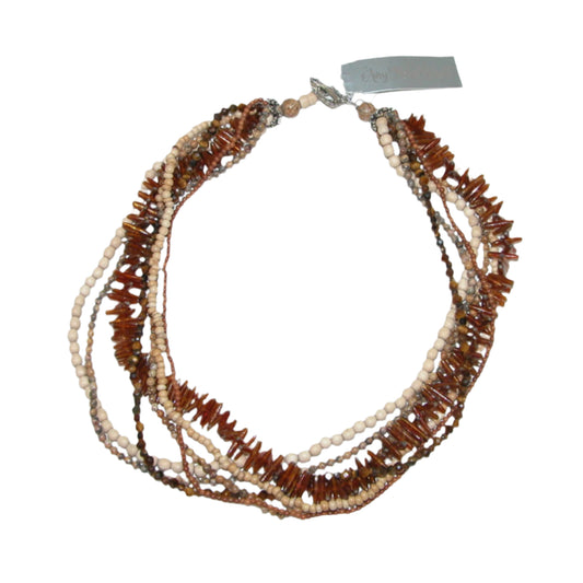 31880 Tiger Eye, Jasper, Bone 7 Strand Beaded Necklace
