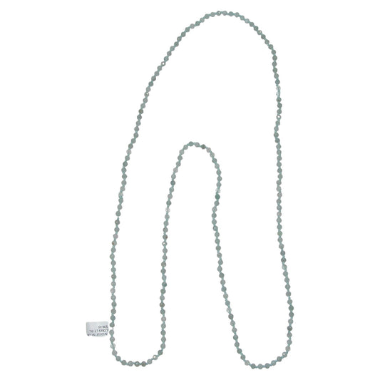 Long Beaded Sterling Silver Necklace