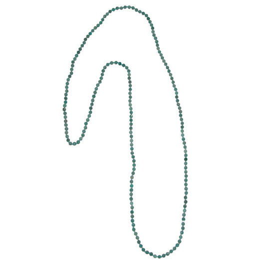 Amazonite Long Sterling Silver Beaded Necklace