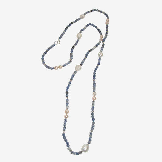 N5213L Labradorite, Mother of Pearl Necklace