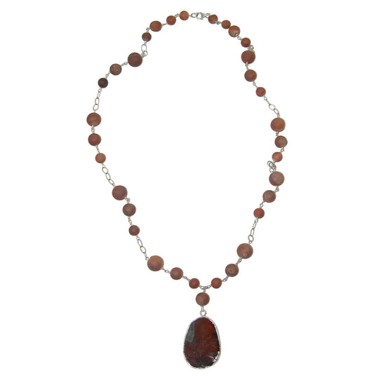 N5381 Agate Sterling Silver Necklace