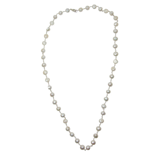 Freshwater Pearl Beaded Sterling Silver Necklace