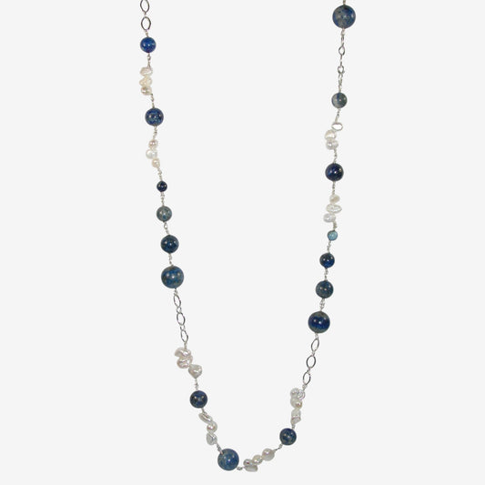 N5565 Lapis, Freshwater Pearl Necklace