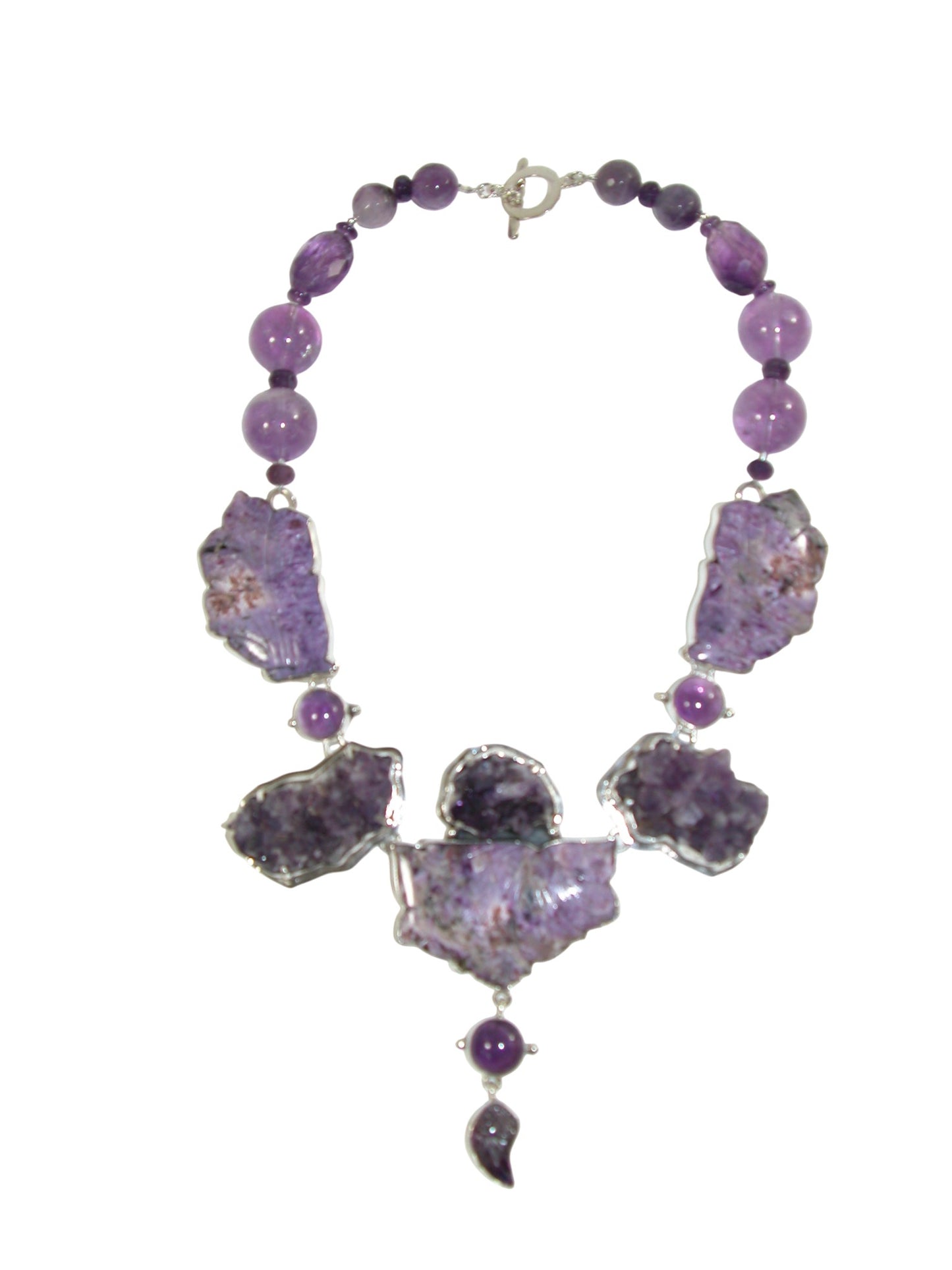 34434 Charoite Amethyst Sterling Silver One of a Kind Necklace