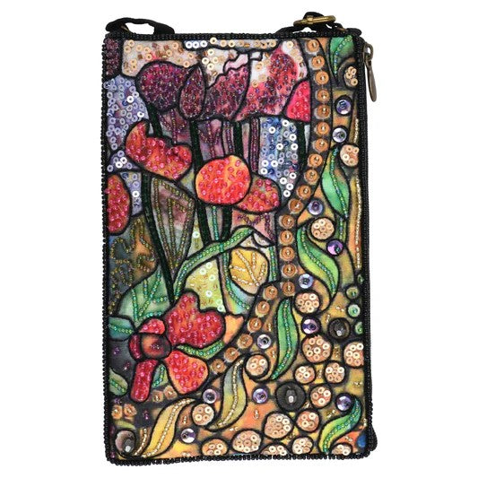 Beaded Crossbody Handbag Cell Phone Case GF4731 Flowers
