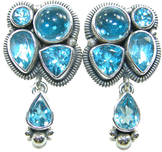 Blue Topaz Sterling Silver Earrings