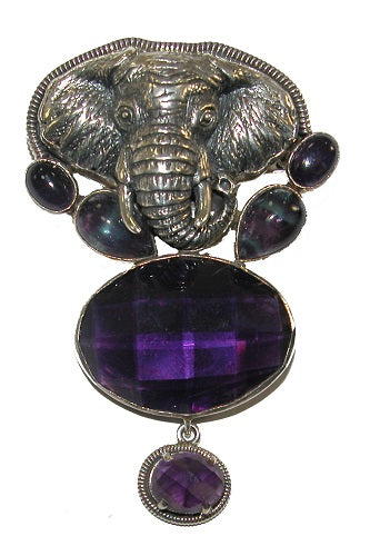 Elephant Amethyst Sterling Silver