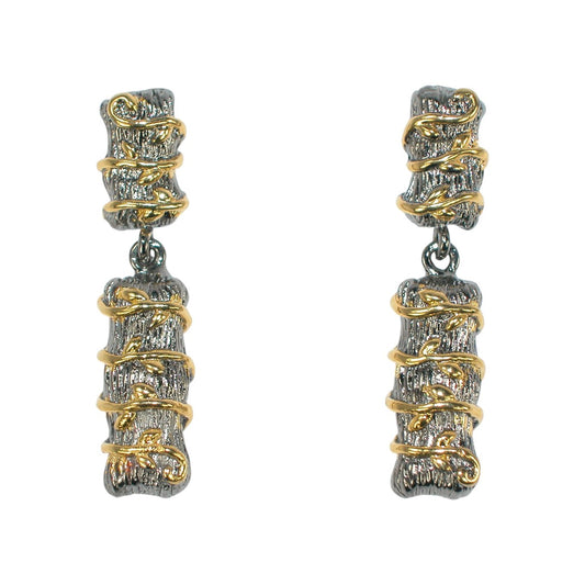 B5071 Silver & Gold Sterling Silver Earrings