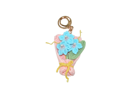 Crochet Blue Flower Keychain GF2146