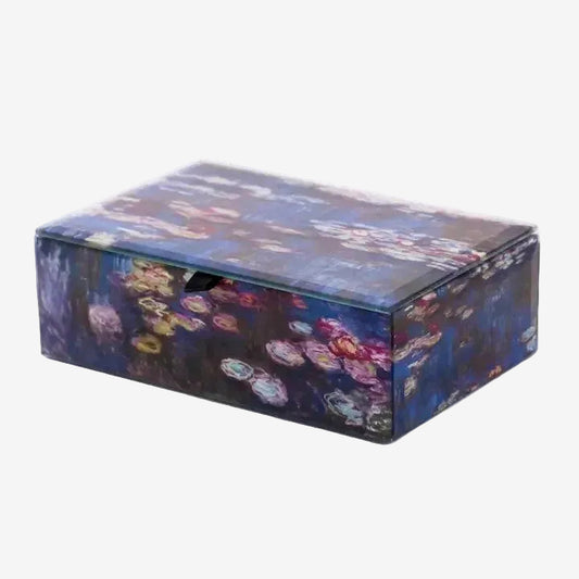 Glass Keepsake Box, Monet Water Lily (GF4241)