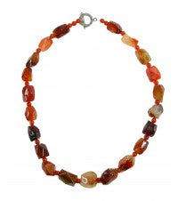 Carnelian Bead Toggle Clasp Necklace