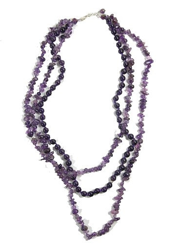 Multistrand Amethyst Sterling Silver Lobster Claw Clasp Necklace