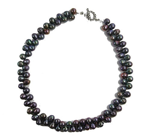 Peacock Freshwater Pearl Toggle Clasp Necklace