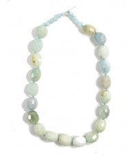 Faceted Aquamarine Knotted Toggle Clasp Necklace