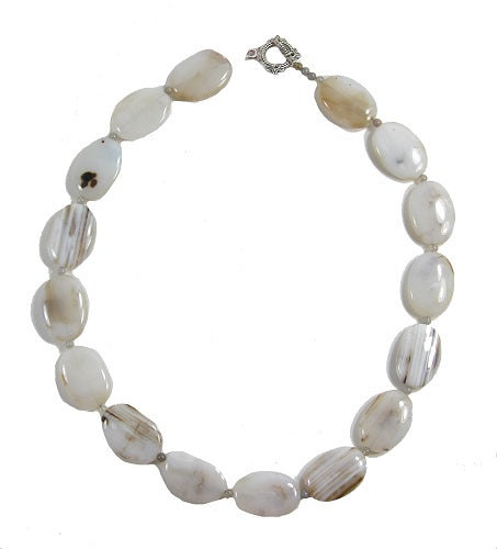 Smooth Banded Agate Toggle Clasp Necklace
