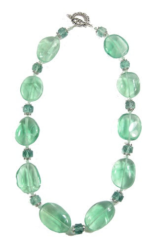 Smooth Fluorite Bead Toggle Clasp Necklace